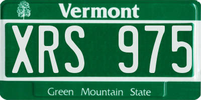 VT license plate XRS975