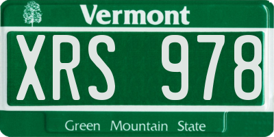 VT license plate XRS978