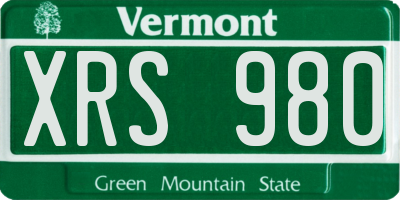 VT license plate XRS980