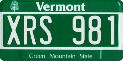VT license plate XRS981