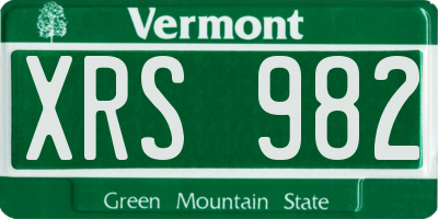 VT license plate XRS982