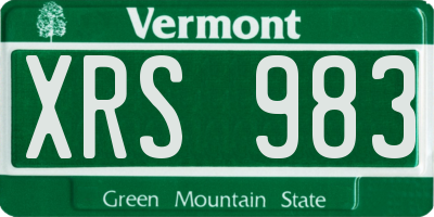 VT license plate XRS983