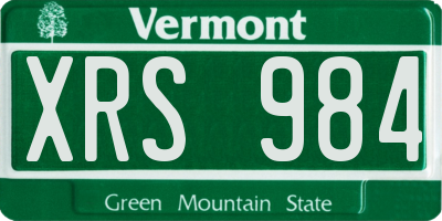 VT license plate XRS984