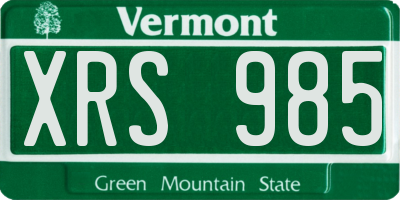 VT license plate XRS985