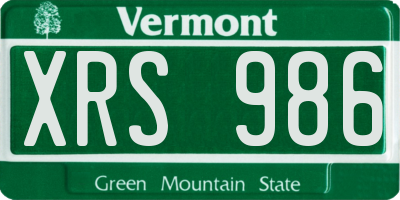 VT license plate XRS986