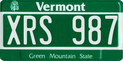VT license plate XRS987