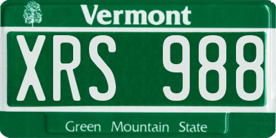 VT license plate XRS988