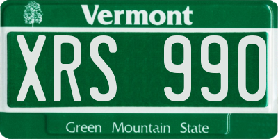 VT license plate XRS990