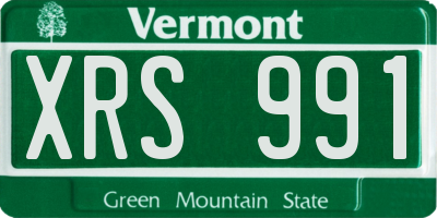 VT license plate XRS991