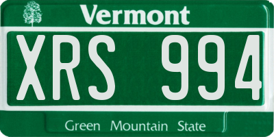 VT license plate XRS994