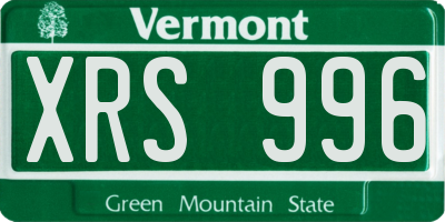 VT license plate XRS996