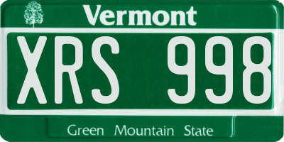 VT license plate XRS998