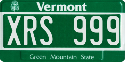VT license plate XRS999