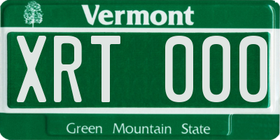 VT license plate XRT000