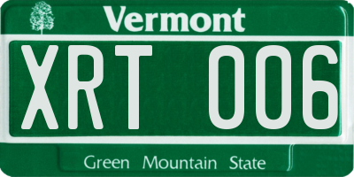 VT license plate XRT006