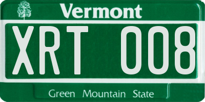 VT license plate XRT008