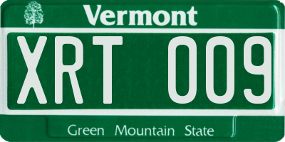 VT license plate XRT009