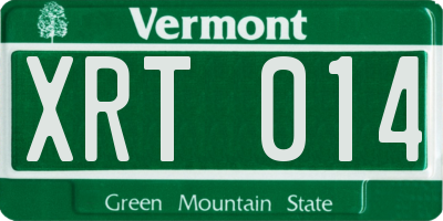 VT license plate XRT014