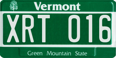 VT license plate XRT016