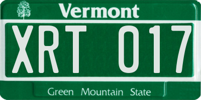 VT license plate XRT017
