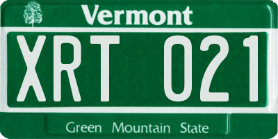 VT license plate XRT021