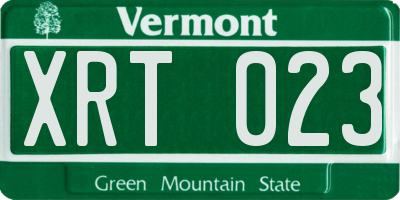 VT license plate XRT023