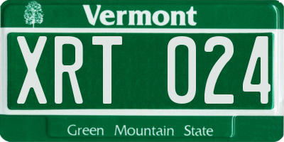 VT license plate XRT024