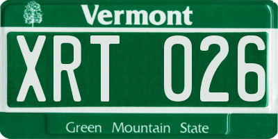 VT license plate XRT026