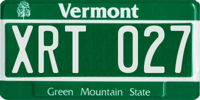 VT license plate XRT027