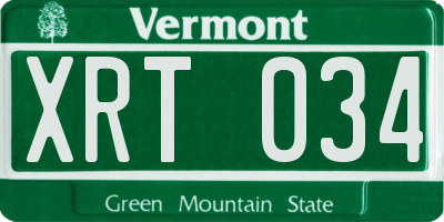VT license plate XRT034