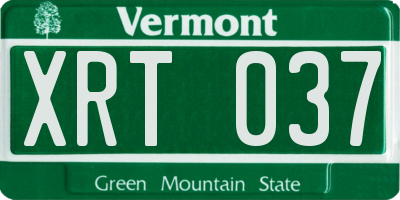 VT license plate XRT037