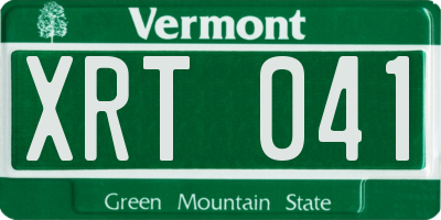 VT license plate XRT041
