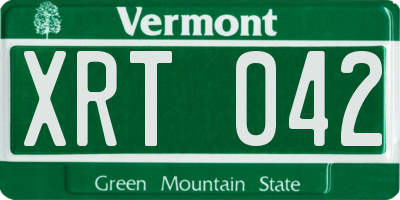 VT license plate XRT042