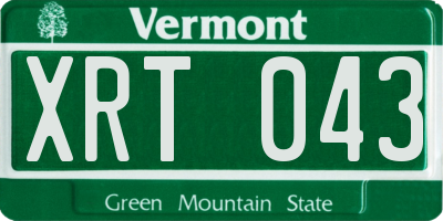 VT license plate XRT043