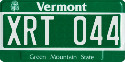 VT license plate XRT044