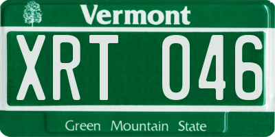 VT license plate XRT046