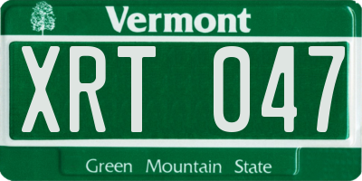 VT license plate XRT047