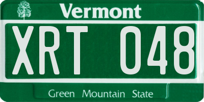 VT license plate XRT048