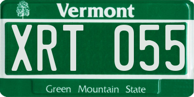 VT license plate XRT055