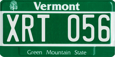 VT license plate XRT056