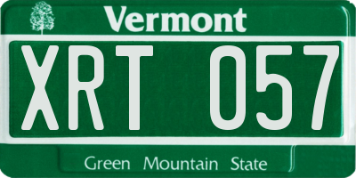 VT license plate XRT057