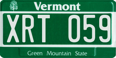 VT license plate XRT059
