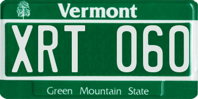 VT license plate XRT060