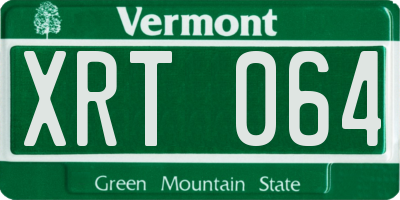 VT license plate XRT064