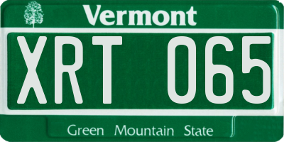 VT license plate XRT065