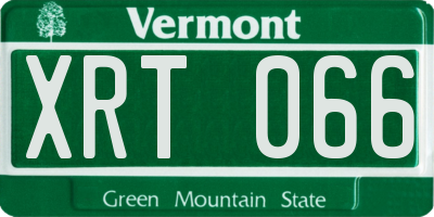 VT license plate XRT066