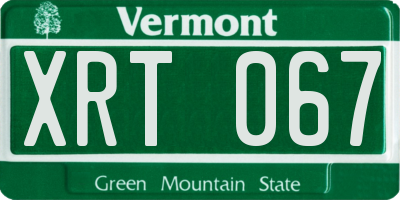 VT license plate XRT067