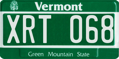 VT license plate XRT068
