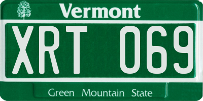 VT license plate XRT069