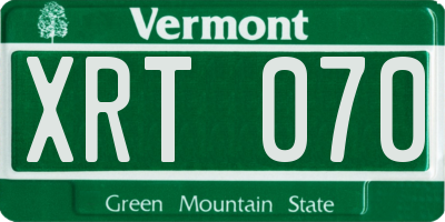 VT license plate XRT070